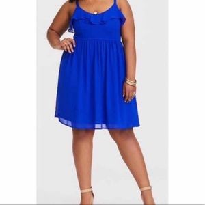Torrid Blue Chiffon Mini Dress
